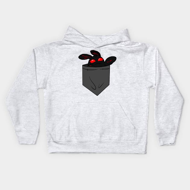 Pocket Cryptid: Mothman Kids Hoodie by Bluejayluvsall